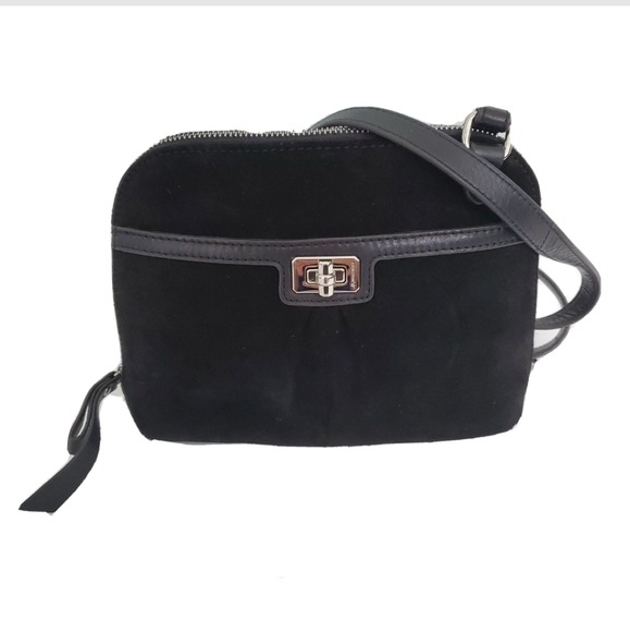 b. makowsky Handbags - B. Makowsky Black Suede Leather Crossbody Bag